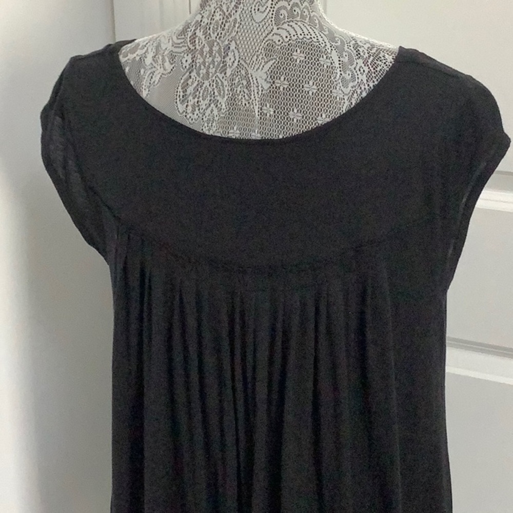 Nine West Black Ruched Ruffled Tunic, Size M - Picture 8 of 11